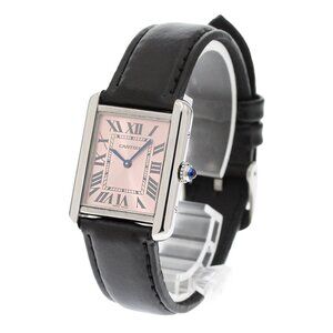 CARTIER Tank solo SM W5200000 Pink Dial Quartz Ladies Watch_862645